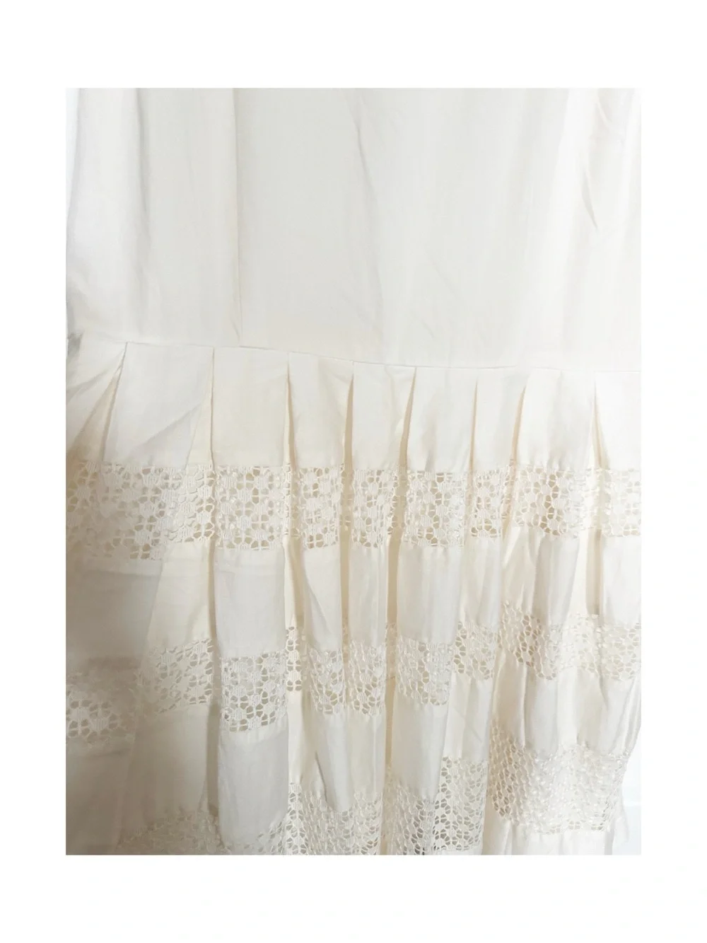 Ann Taylor Cream Sleeveless Mini Dress with Lace Panels NWT Sz 12